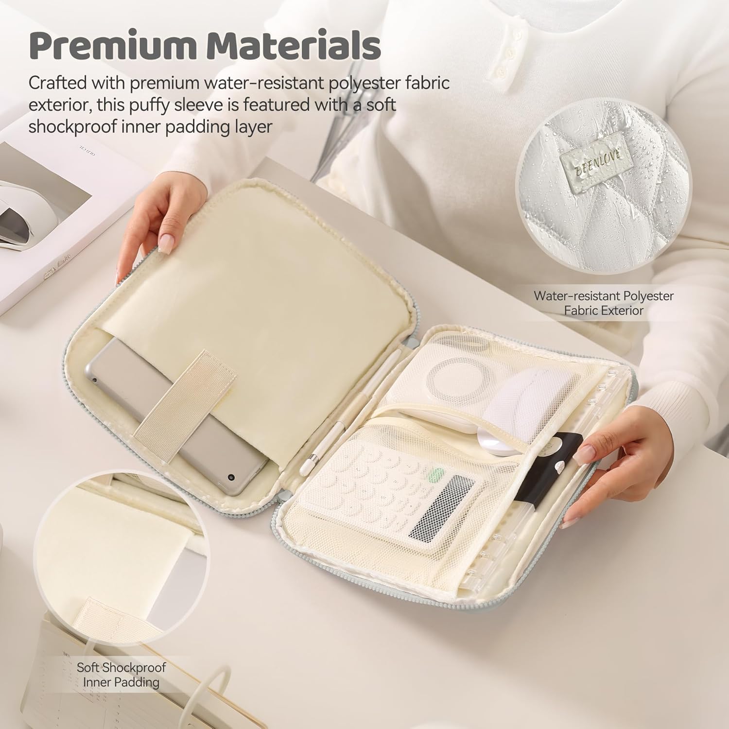 Quilted Soft Organizer with Tablet Storage