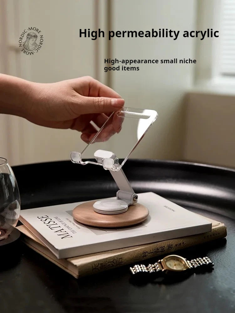 Folding Desktop Mobile Phone Holder with 360° Rotating Base