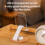 Folding Desktop Mobile Phone Holder with 360° Rotating Base
