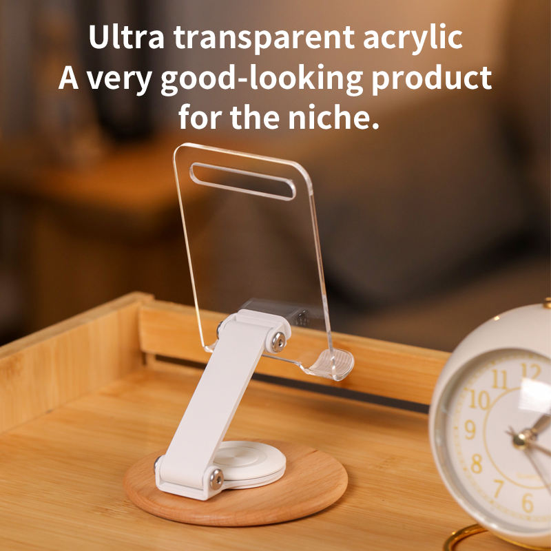 Folding Desktop Mobile Phone Holder with 360° Rotating Base