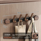 Wall-Mounted 5-Hook Rack with Vacuum Suction