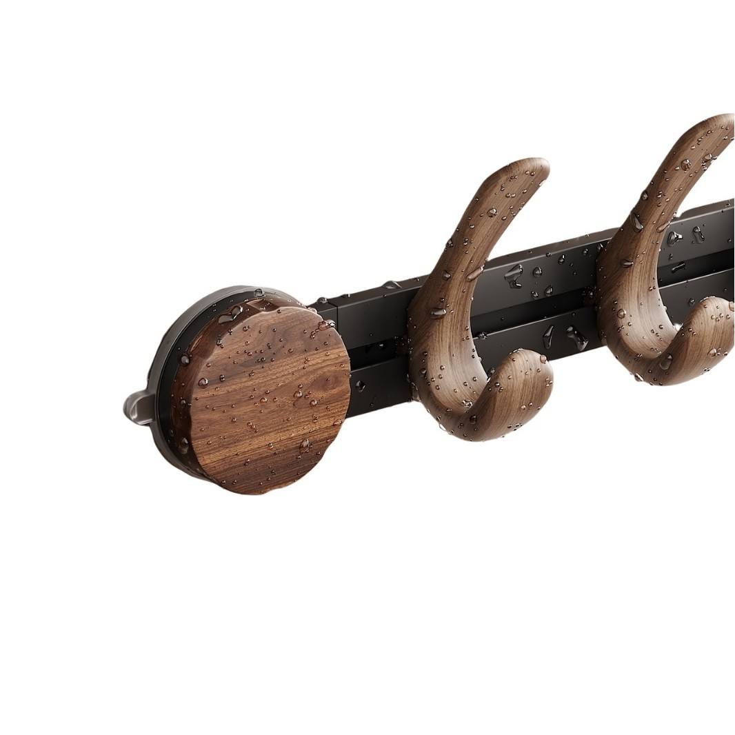 Wall-Mounted 5-Hook Rack with Vacuum Suction