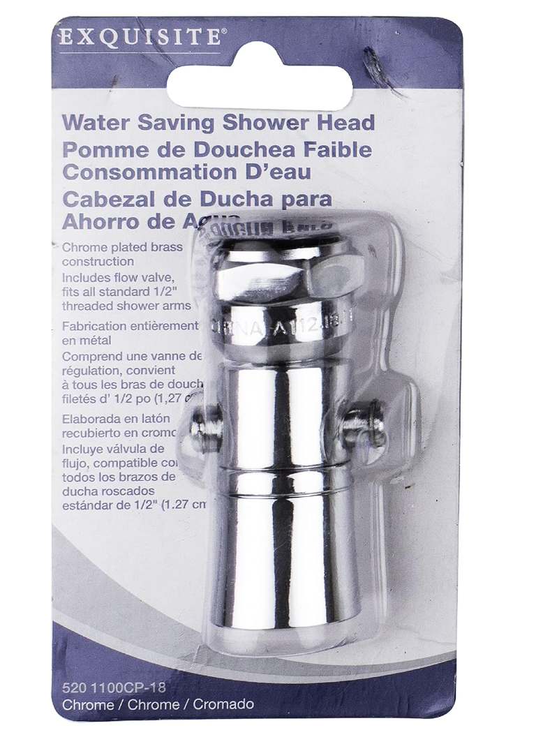 Water Saving Showerhead With Push Button Flow Control