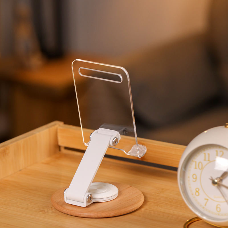 Folding Desktop Mobile Phone Holder with 360° Rotating Base