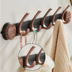 Wall-Mounted 5-Hook Rack with Vacuum Suction