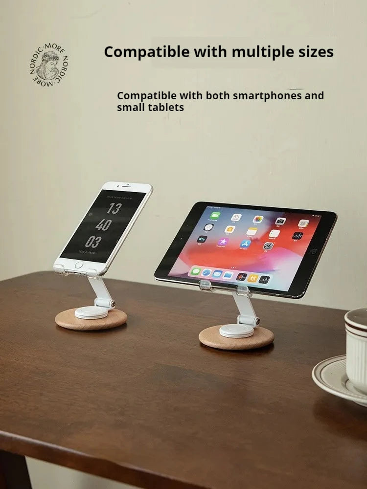 Folding Desktop Mobile Phone Holder with 360° Rotating Base