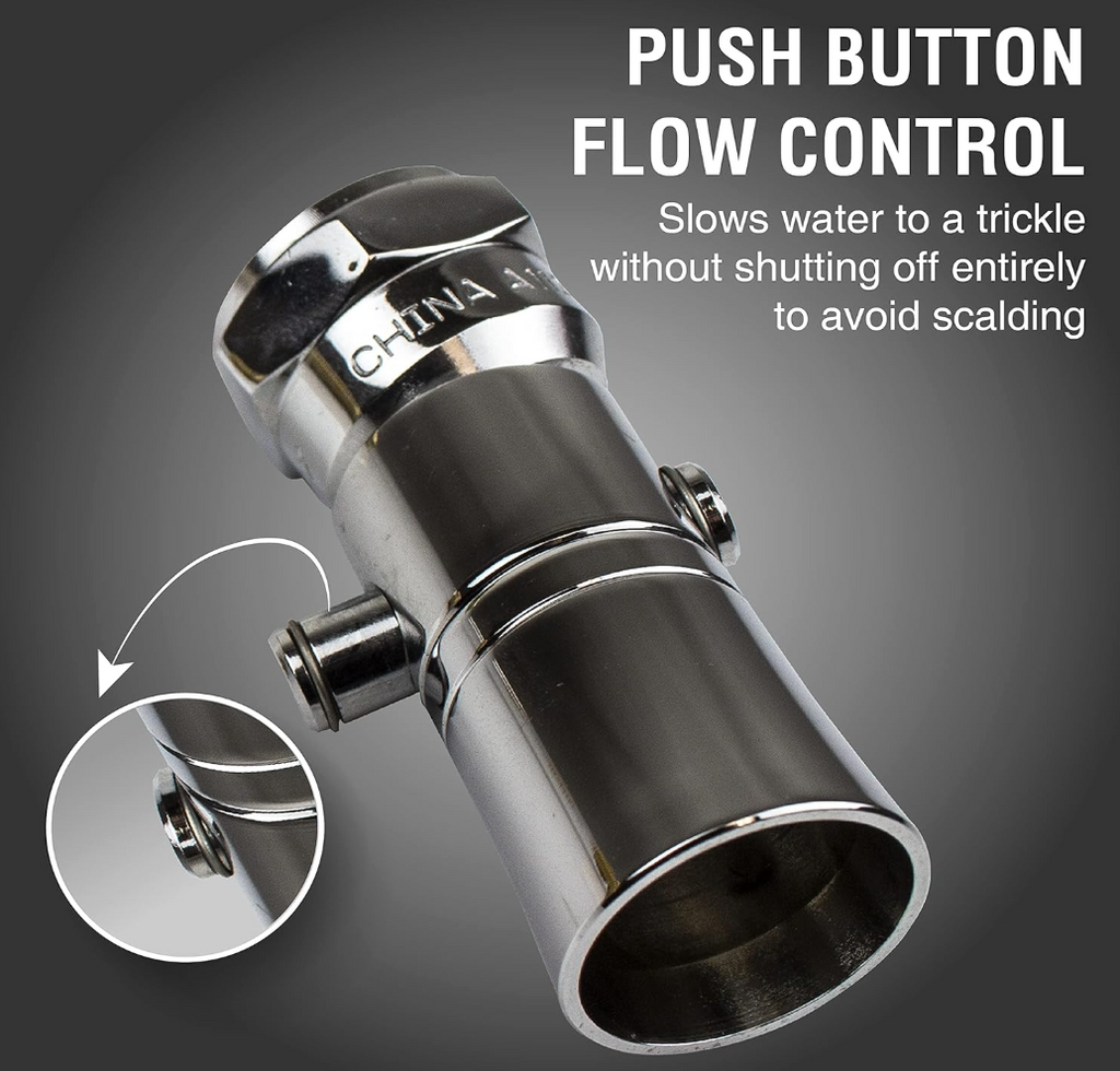 Water Saving Showerhead With Push Button Flow Control